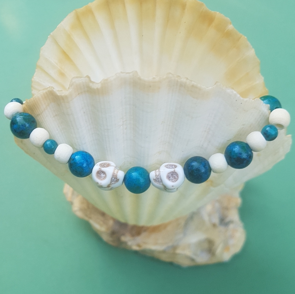 💀 Cyan Skulls Bracelet